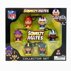 NFL Sqeezy Mates Collectible Figure Clips Sealed Collector Set Box - Imperfect