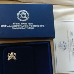 2002 US Military Academy Bicentennial Silver Coin Proof 