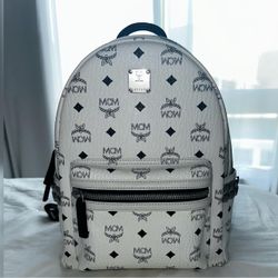 MCM Stark Side Studs Backpack In Visetos Mini