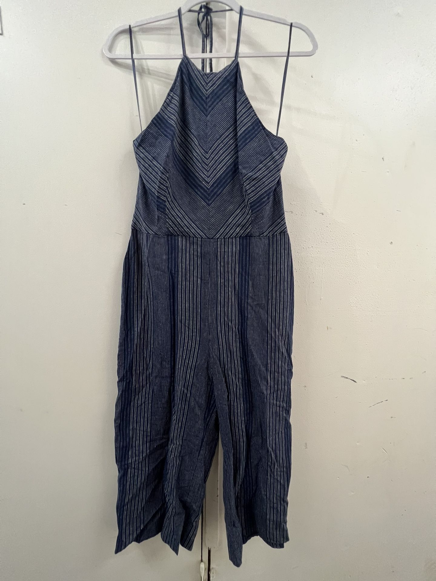 Blue Halter Top Pants Romper