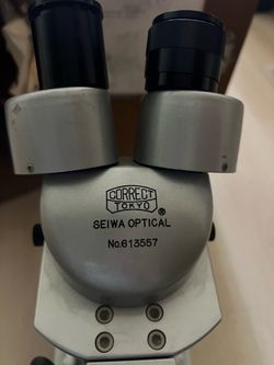 Vintage Correct Seiwa Optical Tokyo Japan Binocular Stereo Microscope with Original Wooden Locking Case
