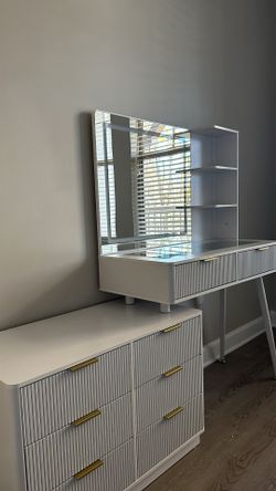 White Vanity & Dresser Set