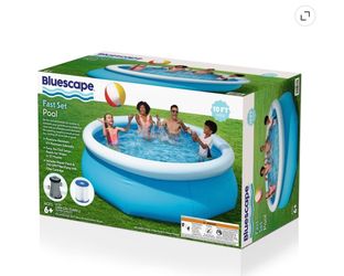 Bluescape Fast Set 10' × 30" Round Inflatable Soft Sided Above Ground Pool Set
