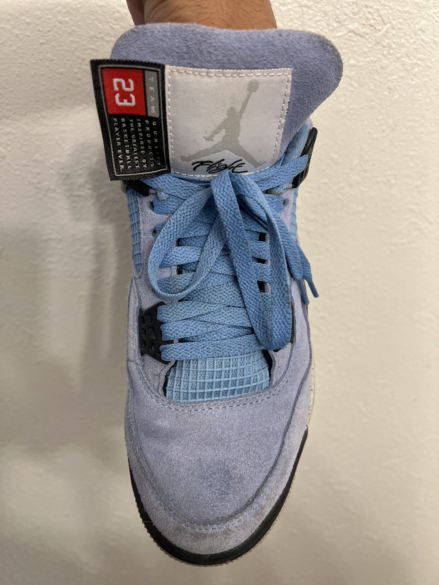 University Blue Jordan 4s Size 9, 1/2