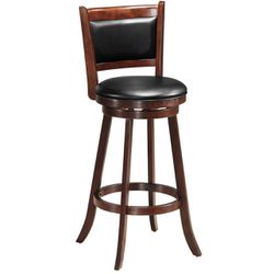 Espresso Swivel Bar Height Stool Wood Dining Chair 