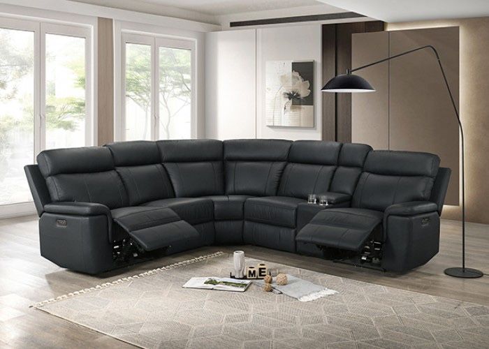 Brand New Elegant Power Reclining Leather Match Sectional Sofa