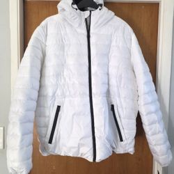 Men's Kenneth Cole Puffer White Jacket XL New Sherpa