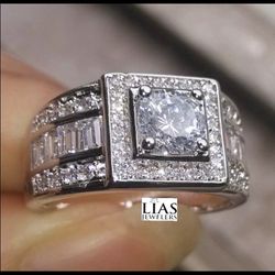 New 18k White Gold Men Wedding Ring 
