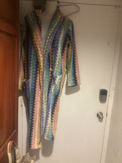 Missoni Home Giacomo Bathrobe big logo hoodie house coat bath shower jacket  