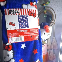 Hello Kitty 4th Of July Throw Blanket 