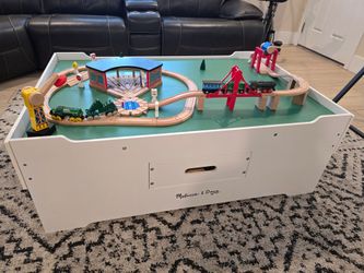 Melissa & Doug Train Table with Trains