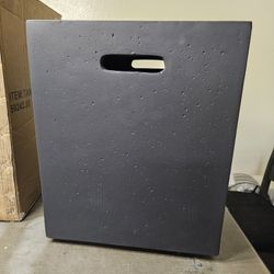 Outdoor Lightweight Concrete Tank Holder Side Table Dark Gray for Patios Backyards Porches Gardens