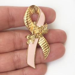 Breast Cancer Ribbon Brooch 