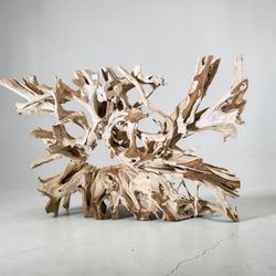 80”-60”-12” Teakroot Screen Divider Console Sculpture
