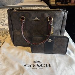 Women Coach Bag w Matching Wallet
