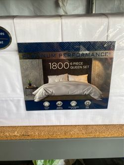 6 Pc King Size 1800 Cotton Rich PLATINUM PERFORMANCE Sheet Set White Sheets