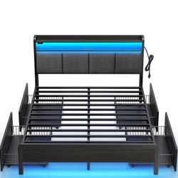 Free ! Queen Size Bed Frame , Mattress, Topper