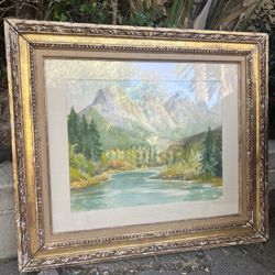 Vintage Painting With Gold Frame
