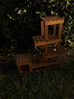 Wooden Plant Stand (can hold 8 plants)