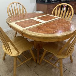 Wooden Tiled Kitchen Table 