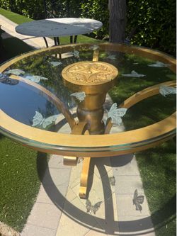Glass table with chairs