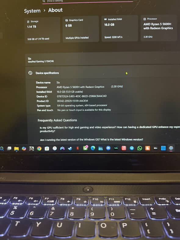 Lenovo IdeaPad Gaming 3 $600 OBO