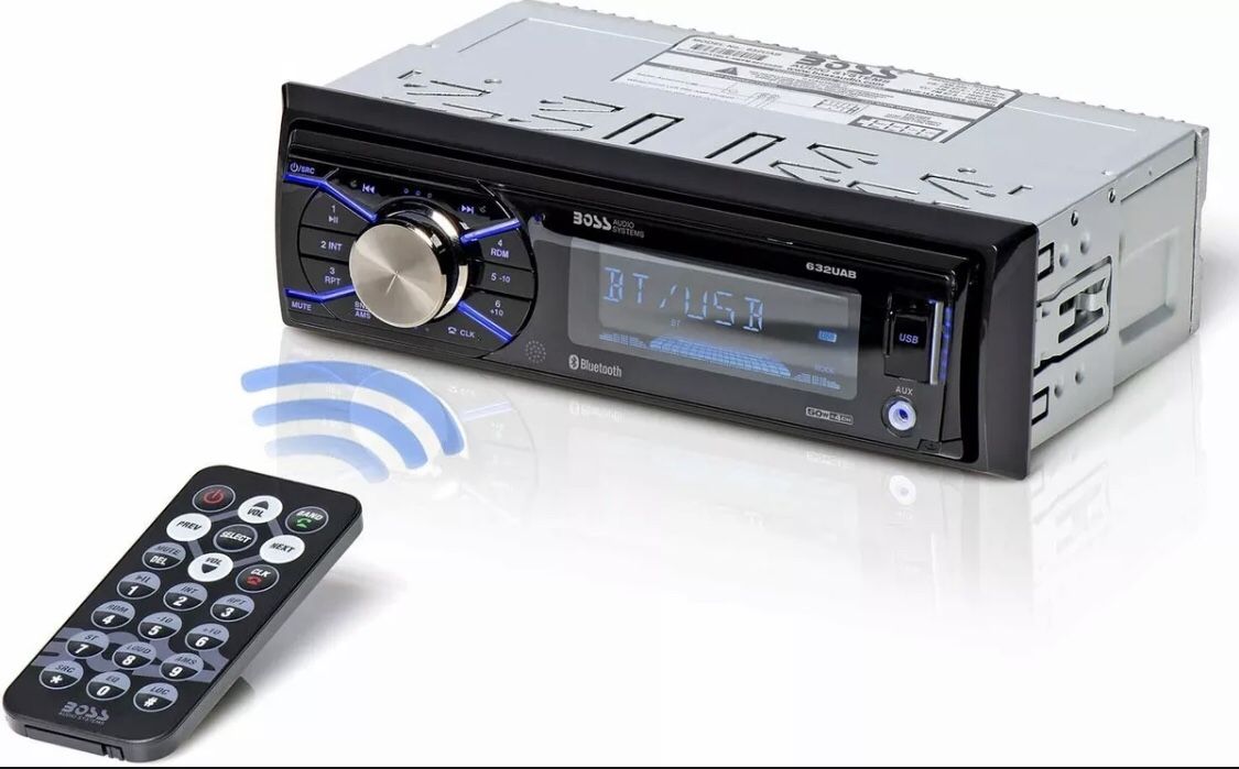 BOSS 632UAB Single 1 Din MP3 Bluetooth USB AUX AM/FM Car Stereo Detachable Face