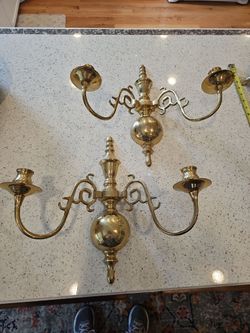 Virginia Metal Crafters Pair of Solid Brass Sconces
