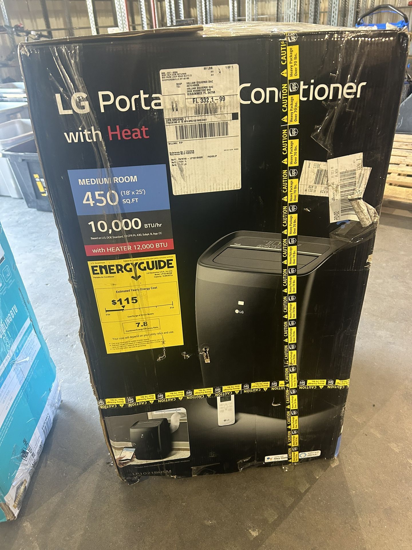 LG Portable Air Conditioner 450sqft 10,000BTU