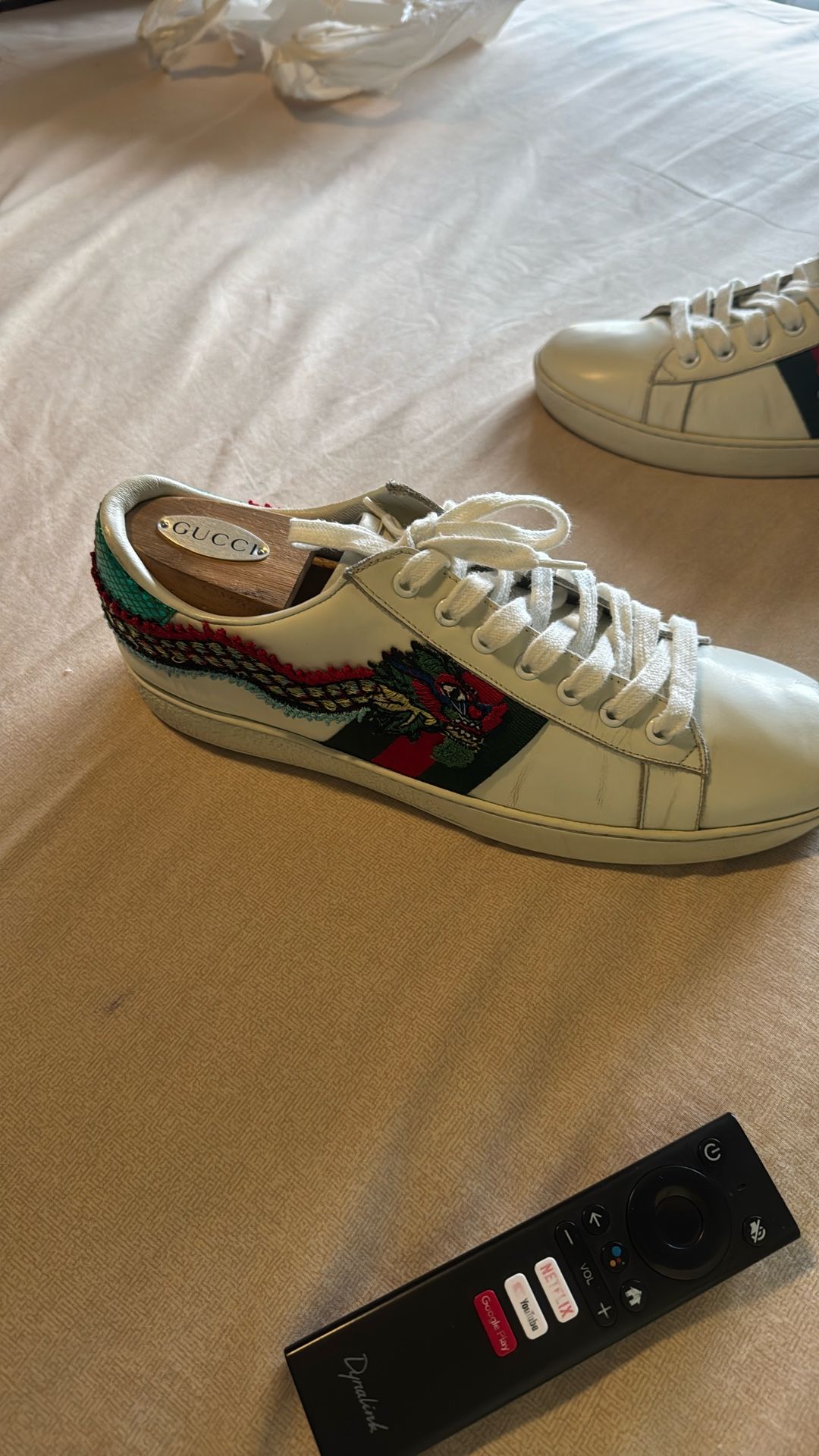Gucci Ace Dragon Embroidered Leather Size 11