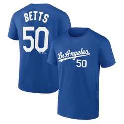 L & for XL New MLB Los Angeles Dodgers Mookie Betts Short Sleeve Crew Neck T-Shirt