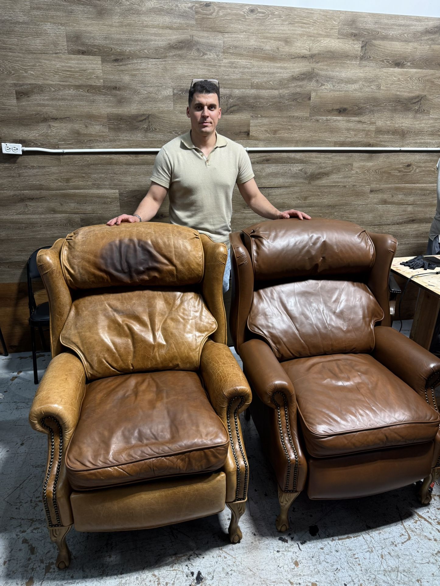 Leather and vinyl restoration — furniture and auto.