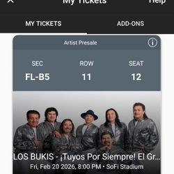 Los BUKIS - 2 FLOOR TICKETS - I WILL WALK YOU IN