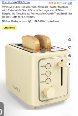 VAVSEA - 2 Slice Toaster, 1000W Bread Toaster Machine