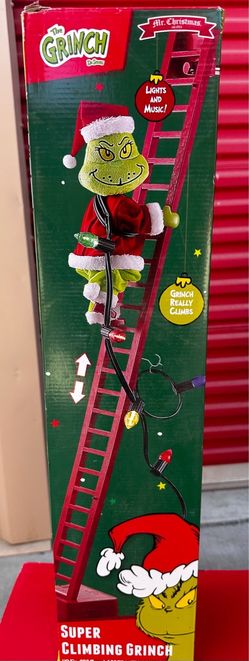 Mr. Christmas Grinch Animated Climbing Ladder & Scissor Lift Set