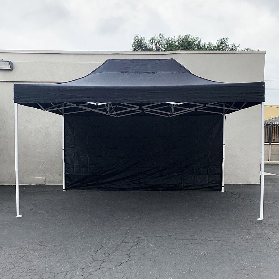 (NEW) $160 Heavy-Duty Canopy 10x15 FT with (1) Sidewall, Ez Popup Outdoor Party Tent (2 colors)