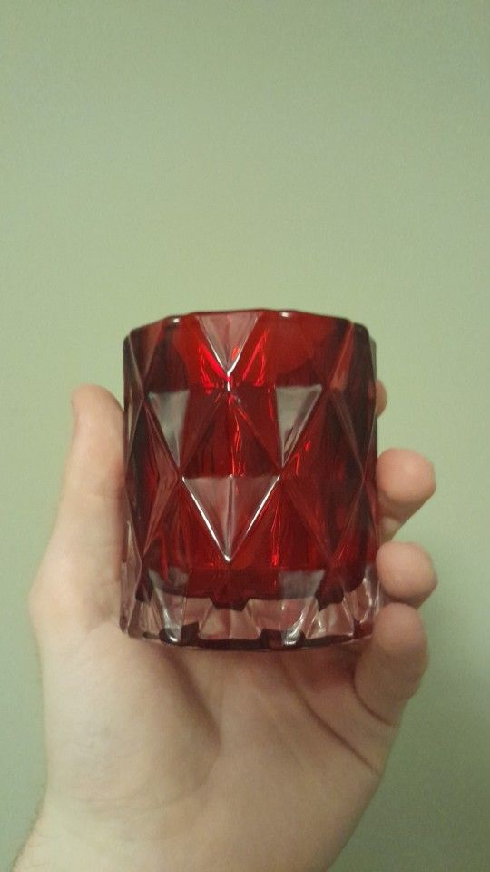 Red Antique Glass Cup