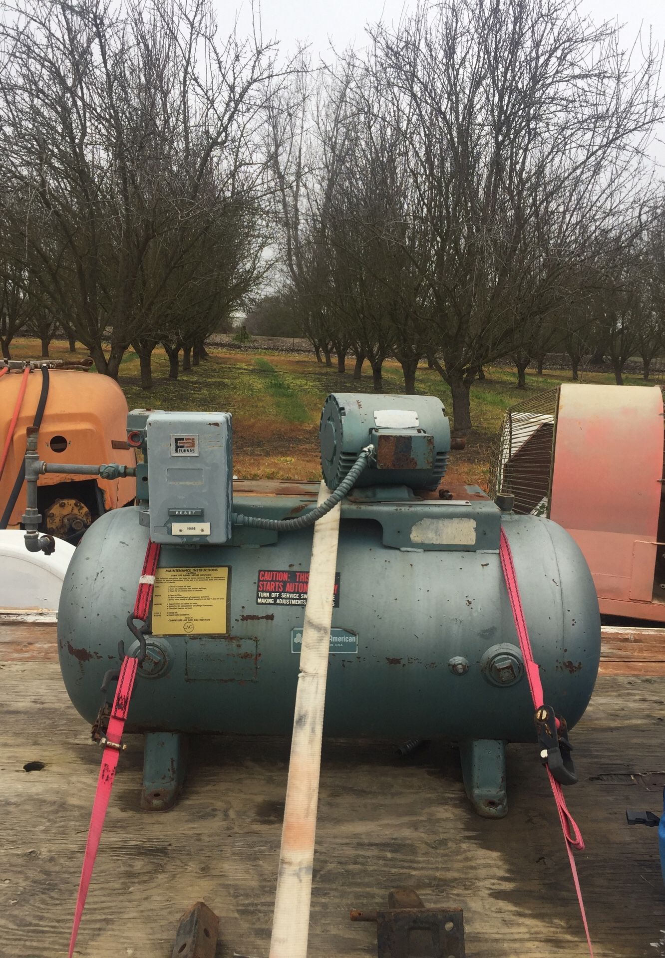 Air compressor tank and motor