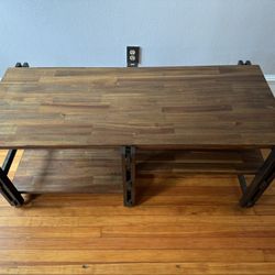 Wood Industrial Coffee Table 