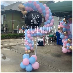 Gender reveal balloon decoration