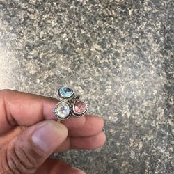 Sterling Silver Gemstone Ring Size 6.5-7