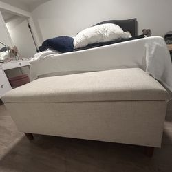 Beige practically new storage unit ottoman