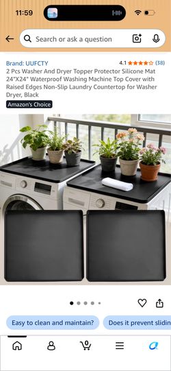 2-Pack Washer & Dryer Silicone Top Protector Mats