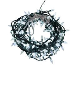 Philips 200 LED Cool White Faceted Christmas Lights on Green Wire 