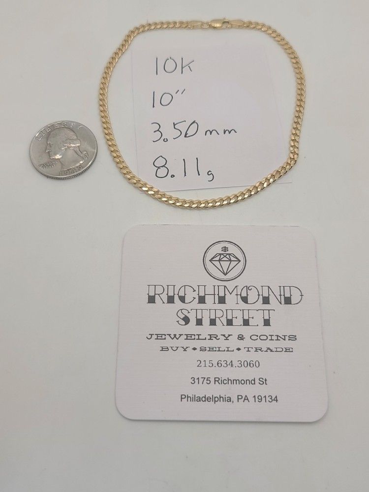 10k Gold Miami Cuban Link Anklet
