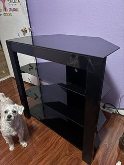 Black Shelves Entertainment Center TV Stand