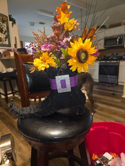Halloween Witch boot Floral Centerpiece