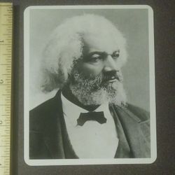 Civil War Union Frederick Douglass Ex-Slave Writer Editor Knowledge Card Vintage Collectible Black White Photo Portrait
