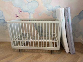 Pottery Barn kids x west elm crib and dresser set with Newton mattresses