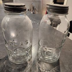 Vintage jars with zinc lids $20 each